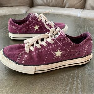Converse One Star purple leather low top sneaker